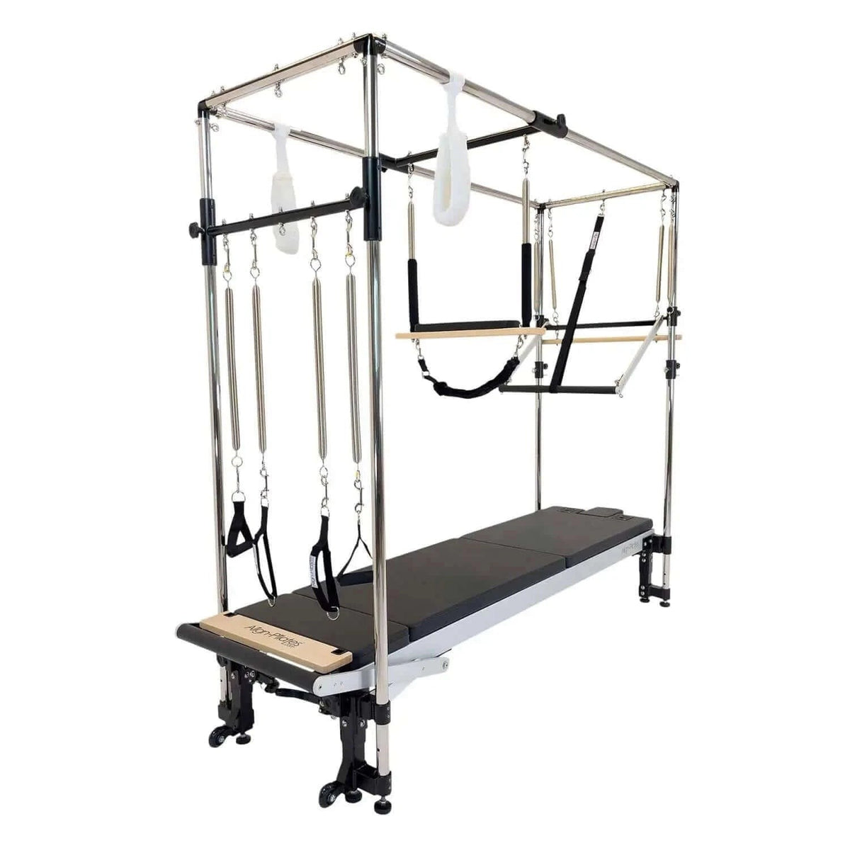 Align Pilates C8-Pro with Full Cadillac, three quarter view with springs and trapeze fitted