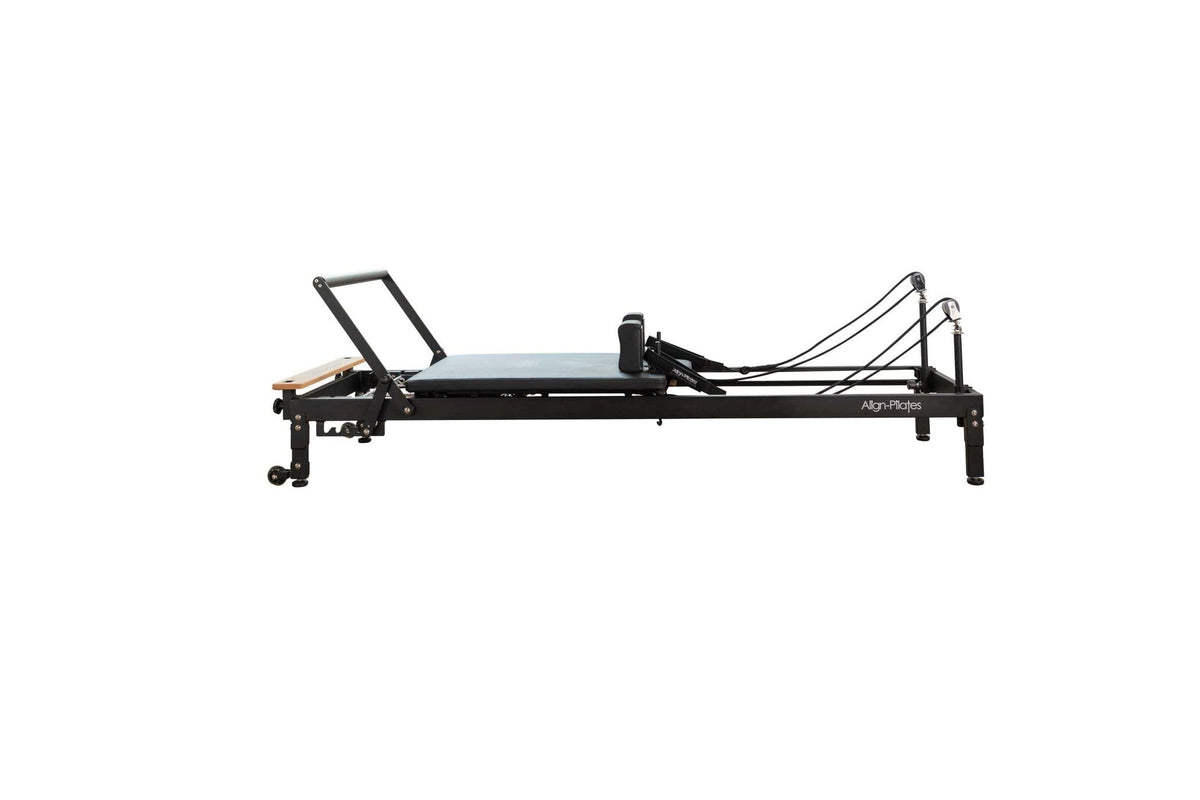 Align Pilates R8-Pro Reformer, black frame side view