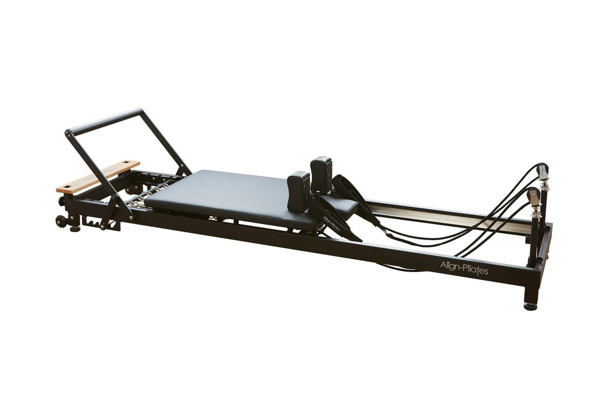 Align Pilates R8-Pro Reformer, black frame three quarter view