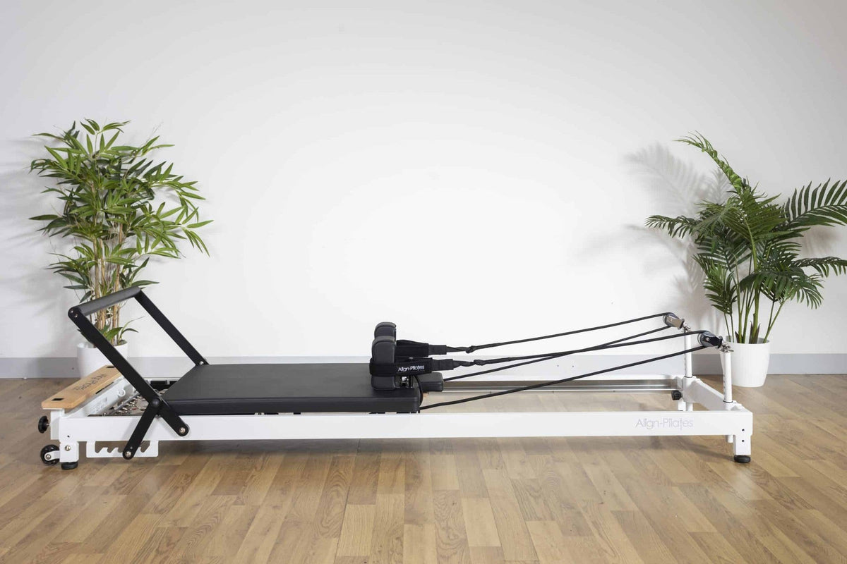 Align Pilates R8-Pro Reformer, white frame in a bright room