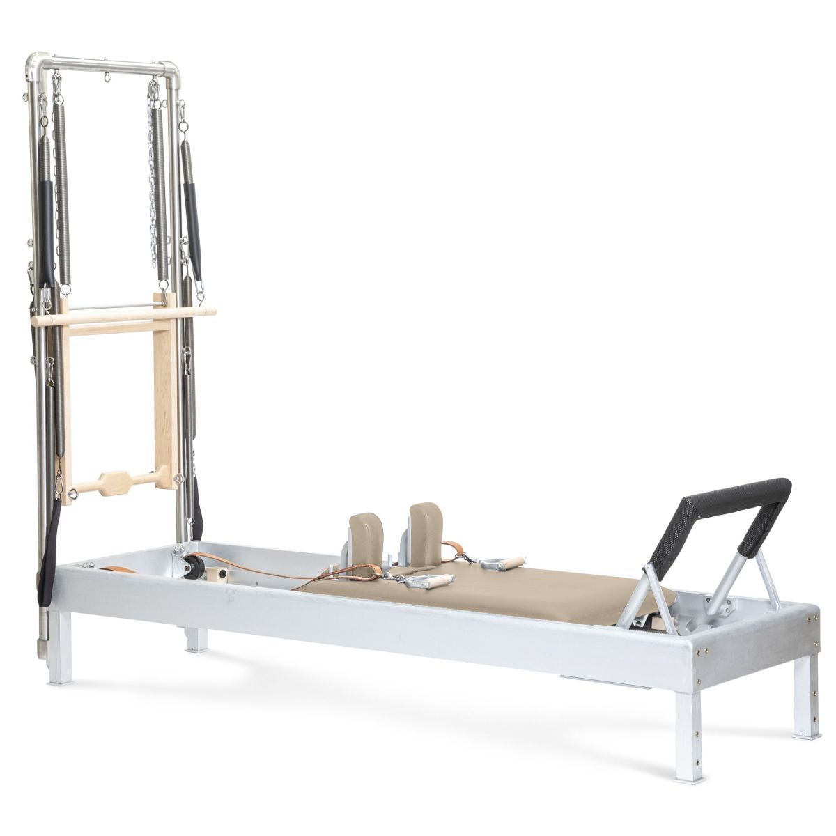 Elina Pilates Classic Aluminium Reformer 86" with Tower in light mocha