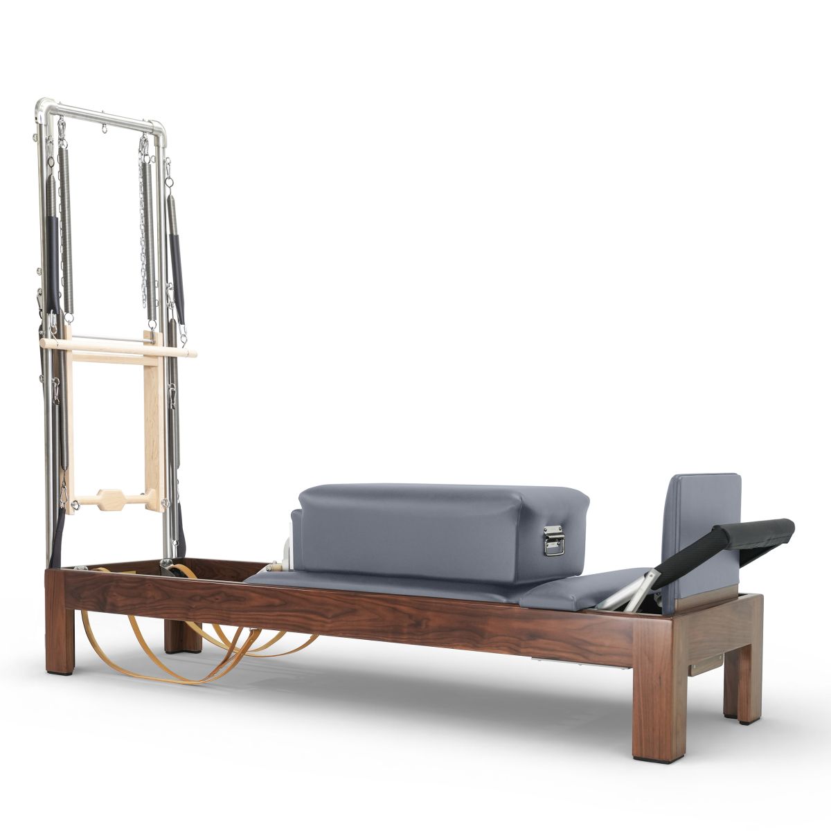 Elina Pilates Classic Dark Wood Reformer 86" with Tower in grey