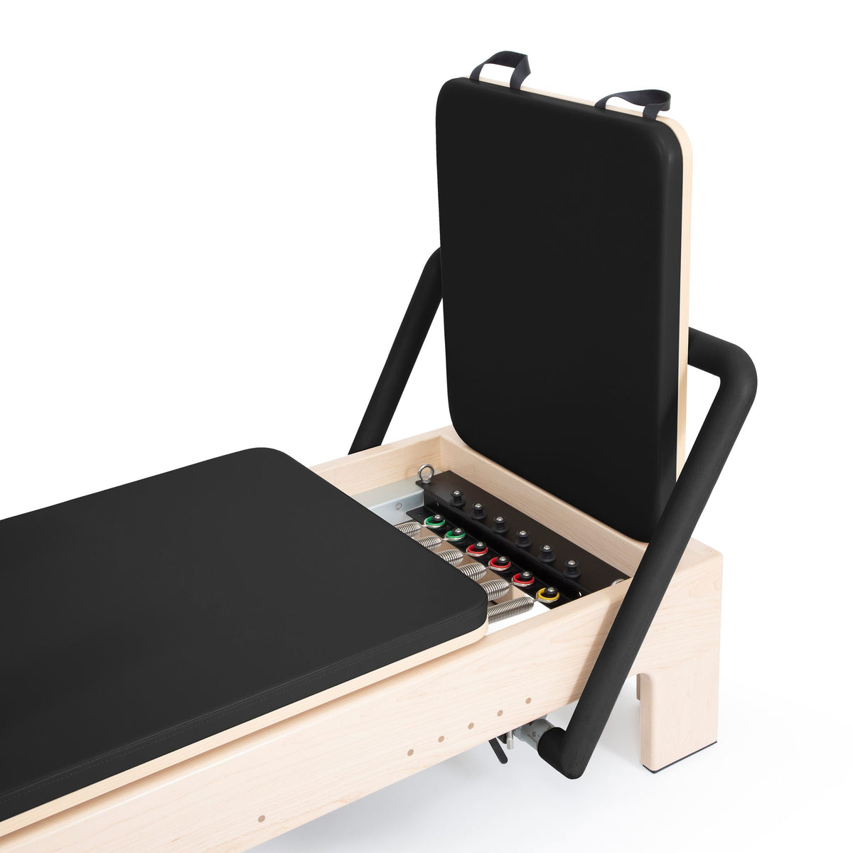 Foot end showing the color-coded spring bar, black