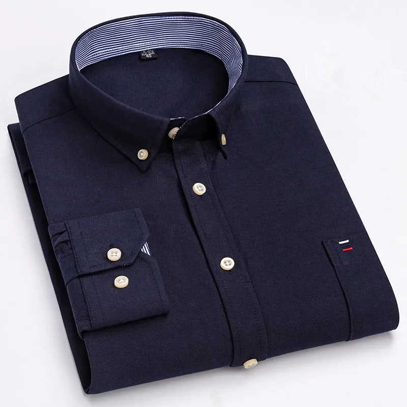 Weston oxford shirt in navy, folded