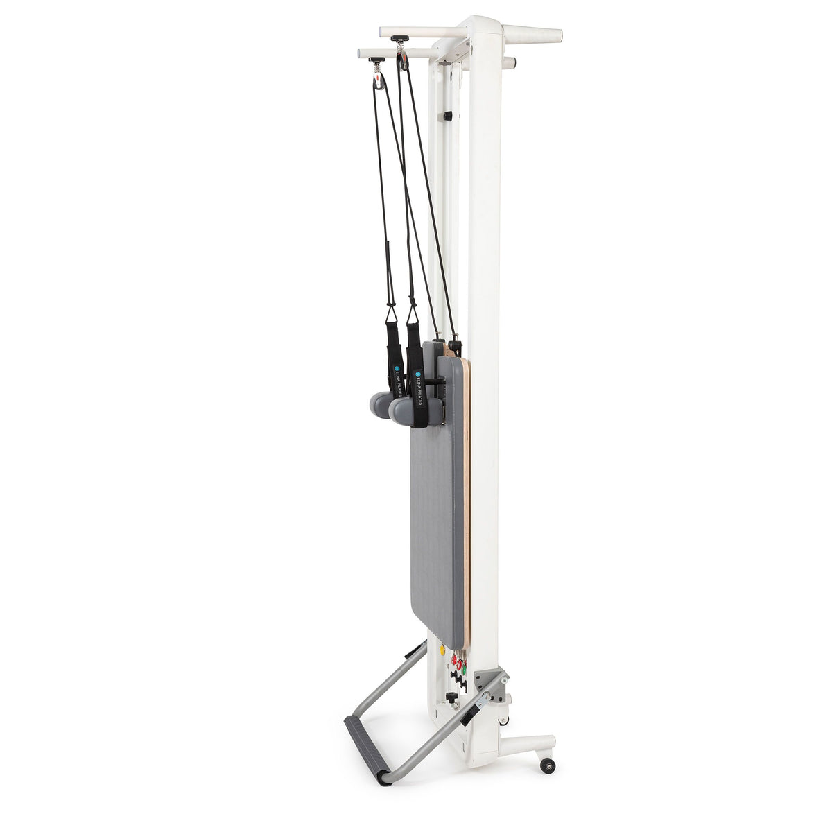 Nubium Reformer stored upright on its wheels, alternate angle