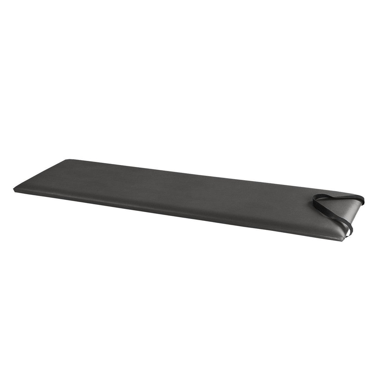 Peak Pilates Flat Platform Mat in black, full length shown at an angle