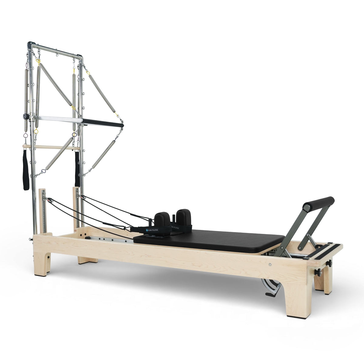 Club Reformer with Tower fully rigged, black upholstery