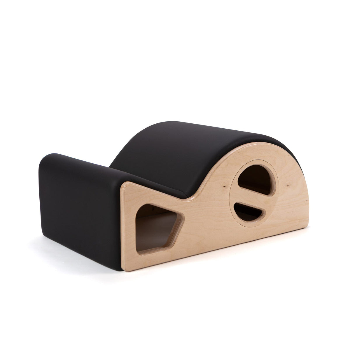 Peak Pilates Classic Spine Corrector with an 8 inch upholstered barrel on a Baltic Birch frame with side handles