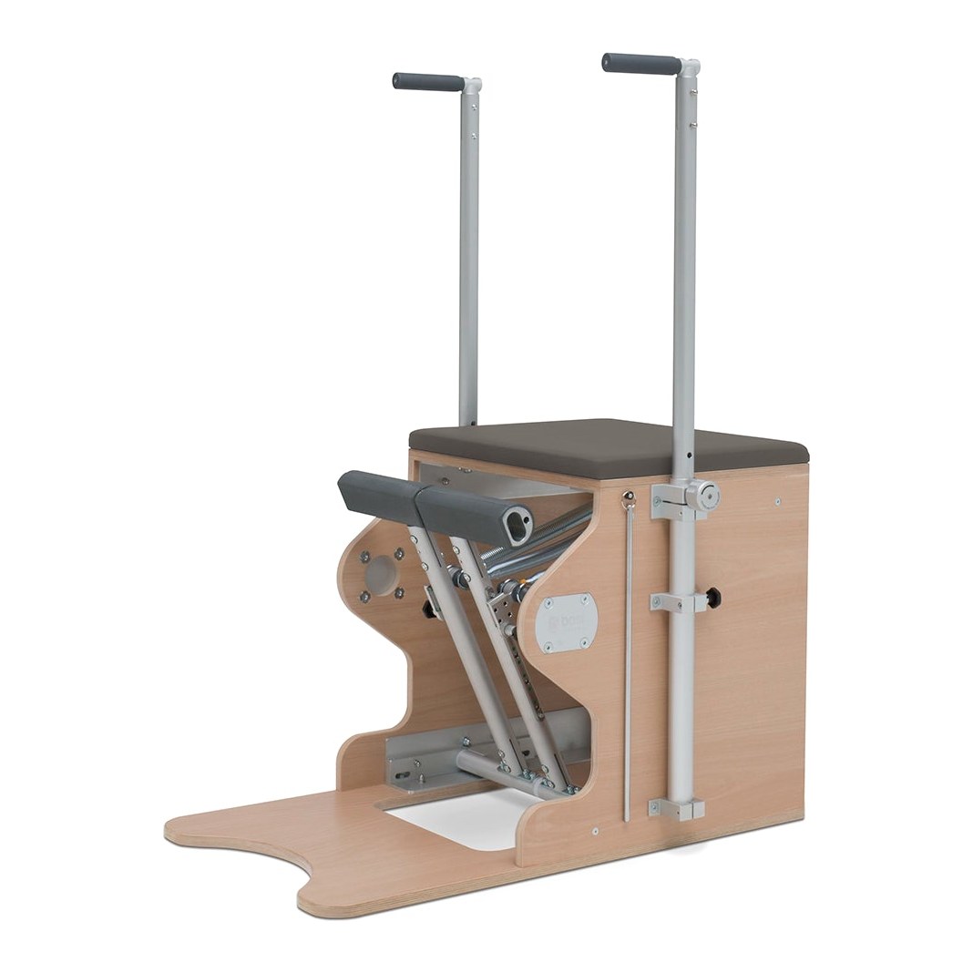 BASI Systems Wunda Chair upholstered in Dark Cool Sand, the whole apparatus shown against a plain background
