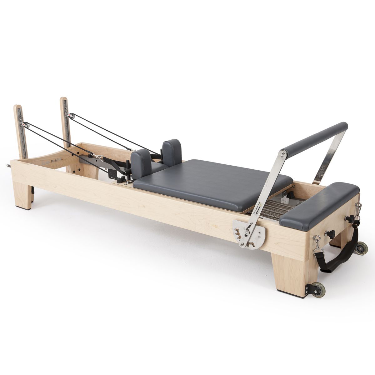 Elina Pilates Elite Wood Reformer Bundle in grey