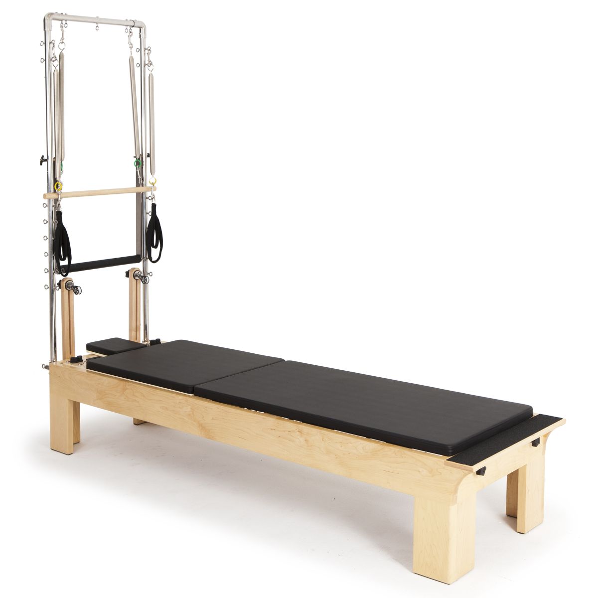 Elina Pilates Physio Wood Reformer with Tower in black