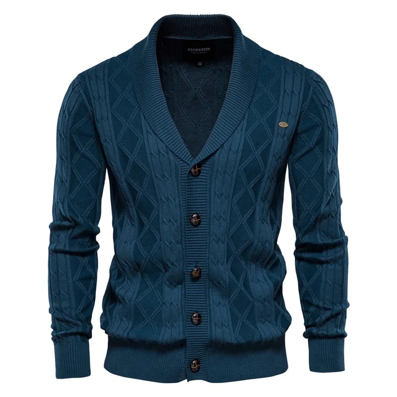 Ellis shawl-collar cardigan in navy