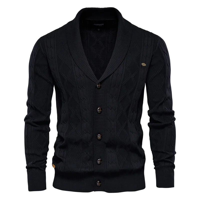 Ellis shawl-collar cardigan in black