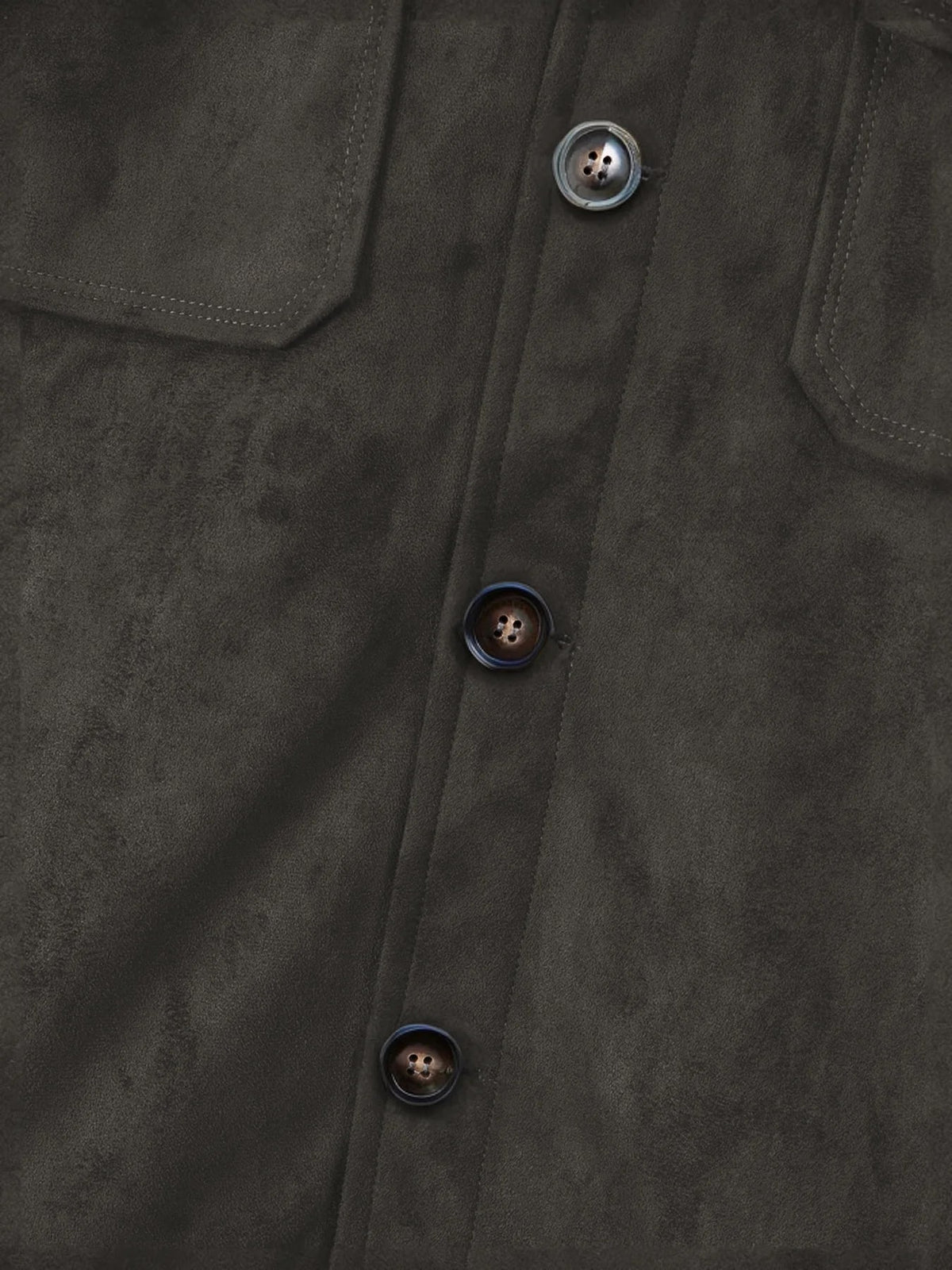 Button front and suede texture of the Marlow jacket