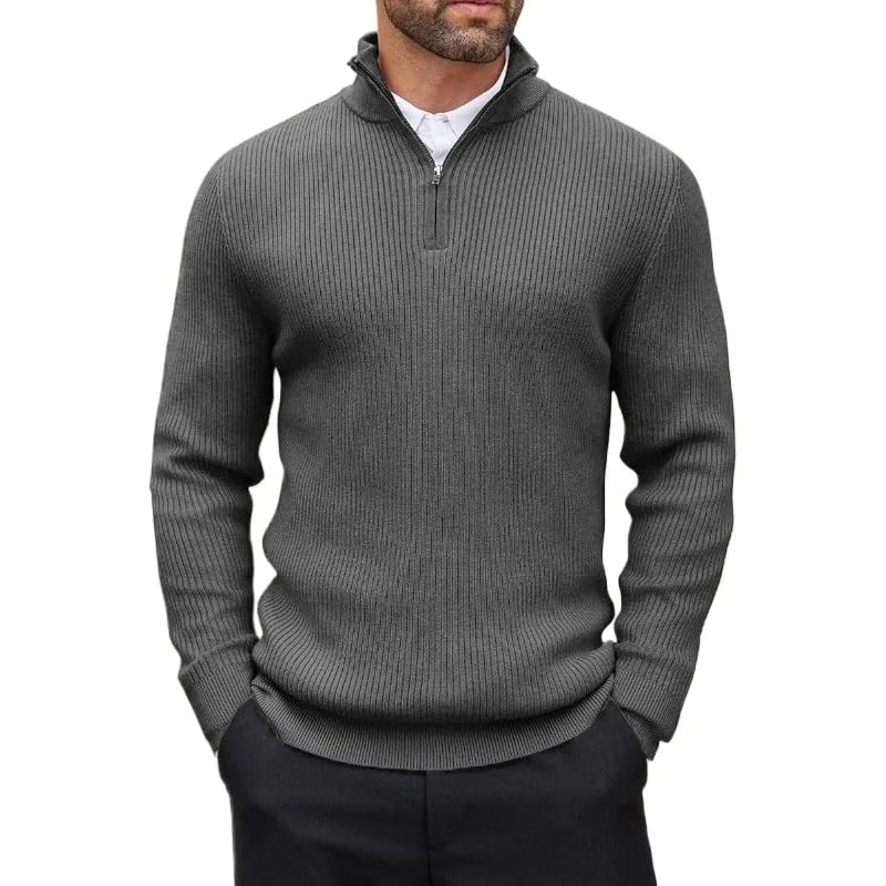 Rowan quarter-zip sweater in charcoal