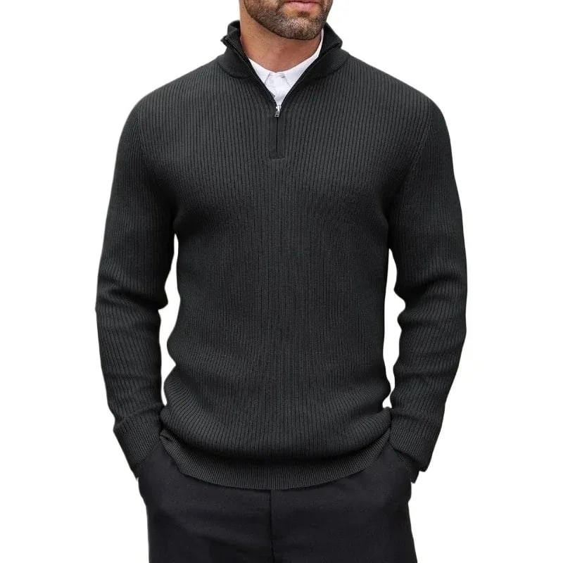 Rowan quarter-zip sweater in black
