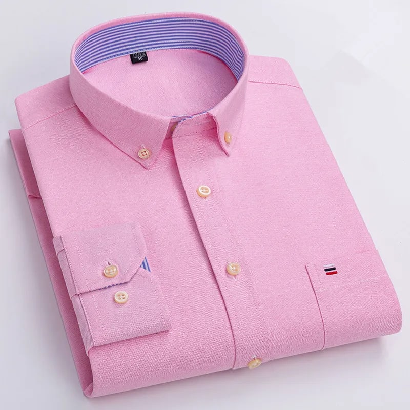 Weston oxford shirt in pink, folded