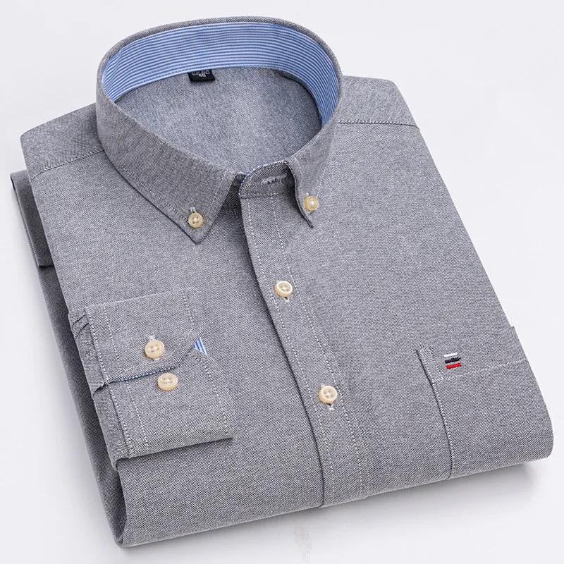 Weston oxford shirt in gray, folded