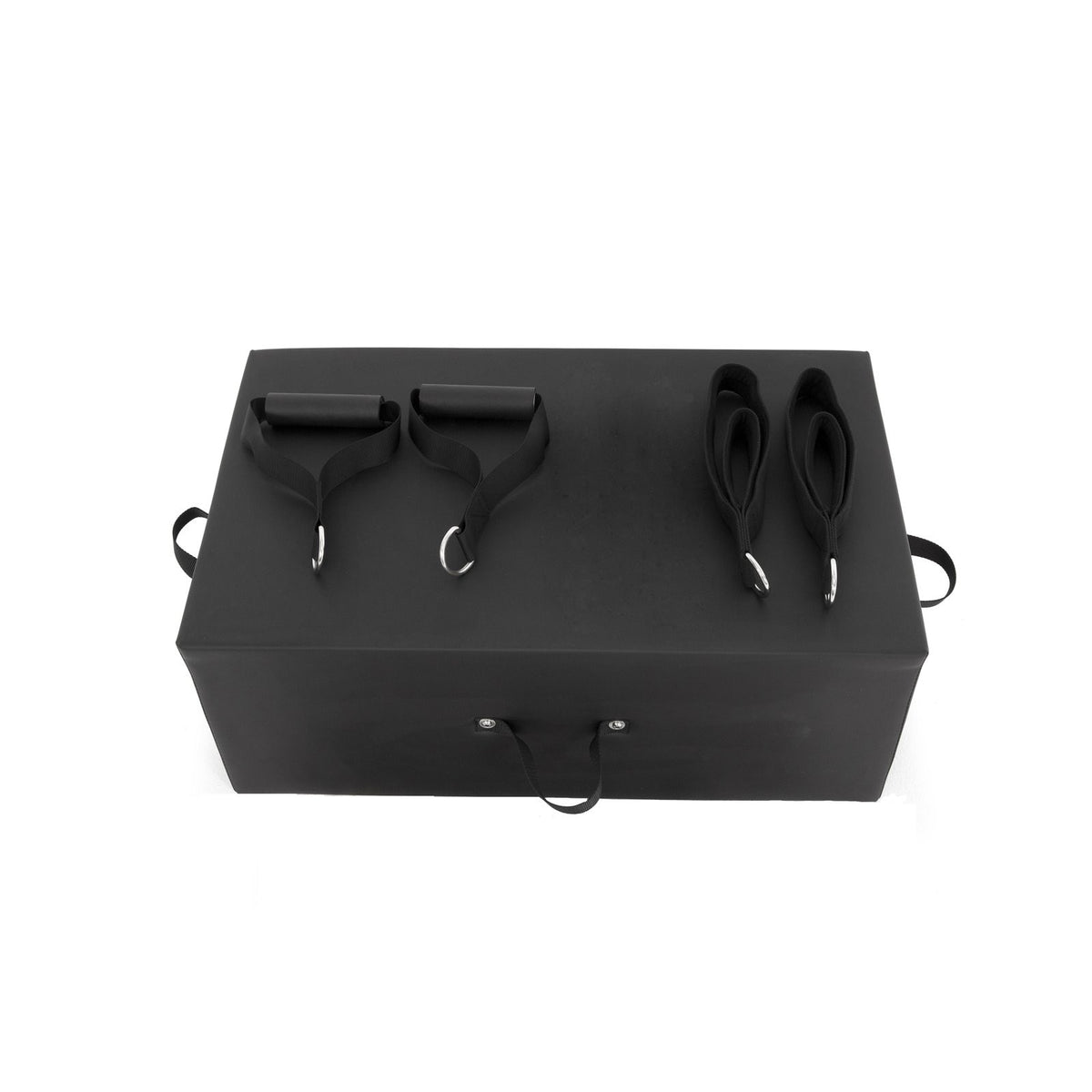 Elina Pilates Physio Wood Reformer accessory set: padded box, handles and straps