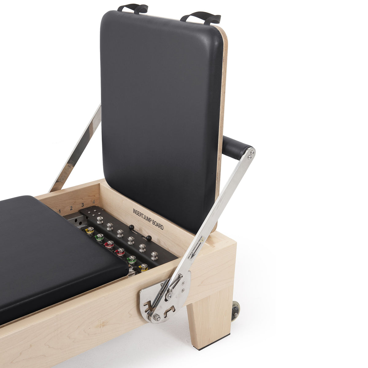Elite Wood Reformer jump board slot and gear panel, black